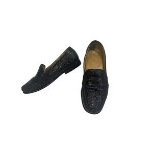 Alan Payne Genuine Crocodile Penny Loafers Shoes Saddle Brown Men's 10